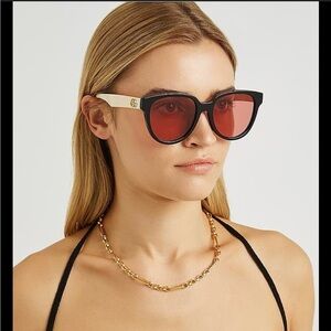 Gucci Wayfarer Black/Orange Lenses 55-18-145mm